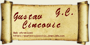 Gustav Cincović vizit kartica